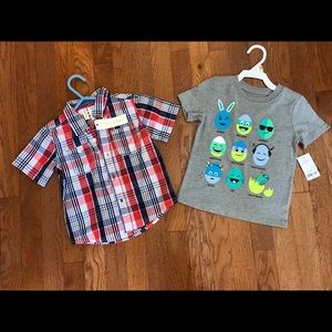 Two pieces toddler boys shirt and T-shirt